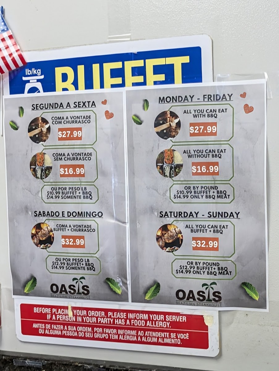 Oasis Brazilian Restaurant Menu - Image 2