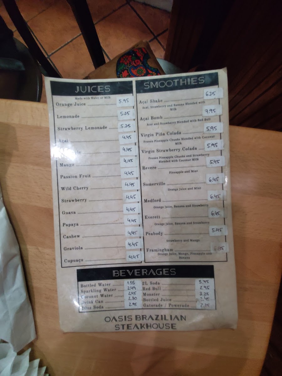 Oasis Brazilian Restaurant Menu - Image 6